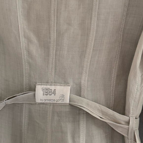 ANNETTE GÖRTZ Sheer Button Down Linen Dress In Sage Green - Picture 5 of 8